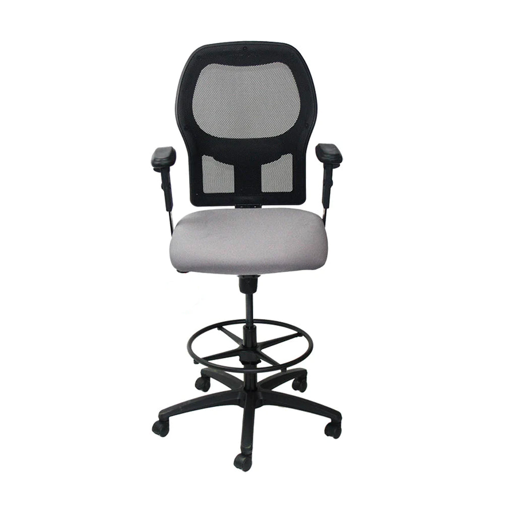 Ahrend: 160 Type Draughtsman Chair in Grey Fabric - Black Base - Refurbished