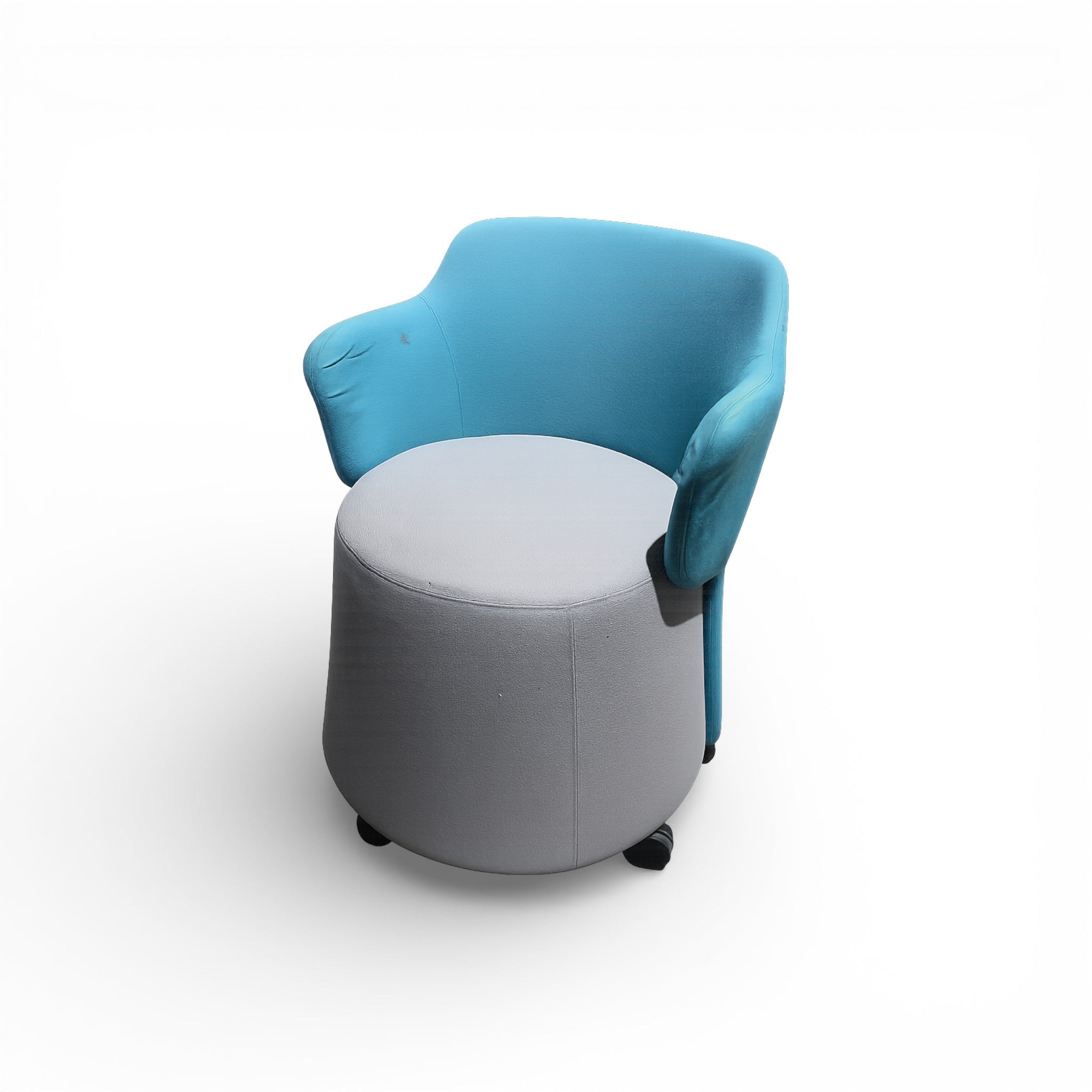 Orangebox: Skomer Compact Blue Back and Grey Seat Armchair - Refurbished