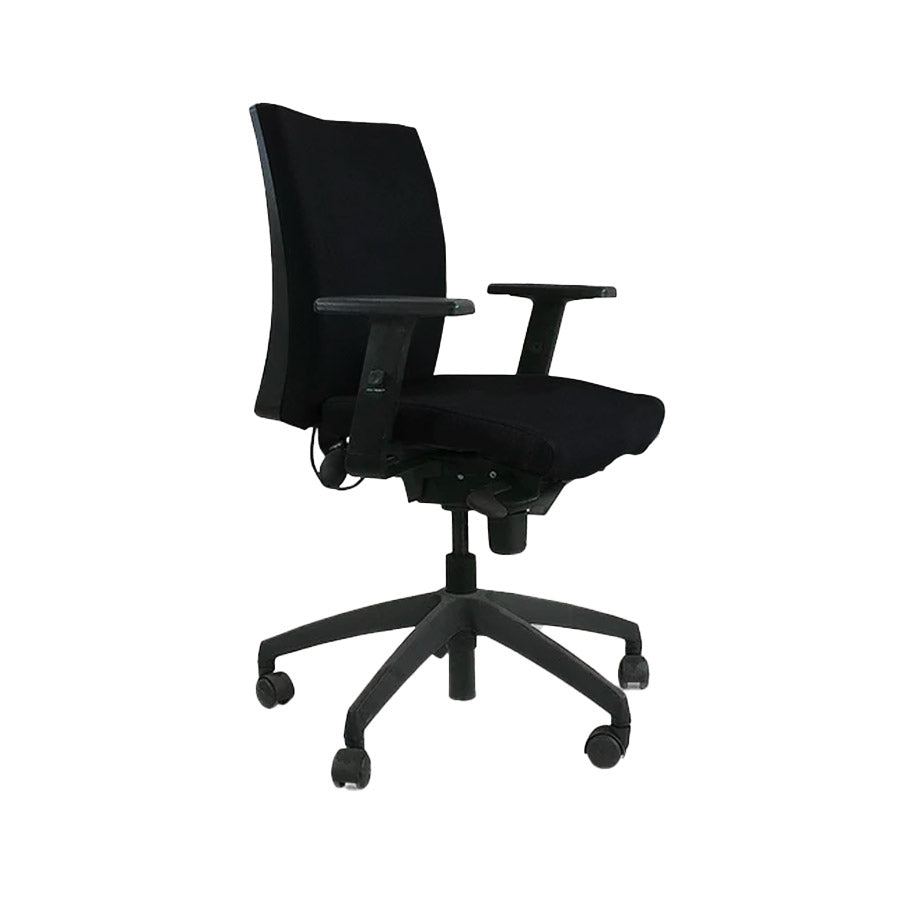 Connection: Team Task Chair in Black Leather - Refurbished