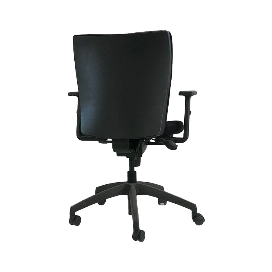 Connection: Team Task Chair in Black Leather - Refurbished