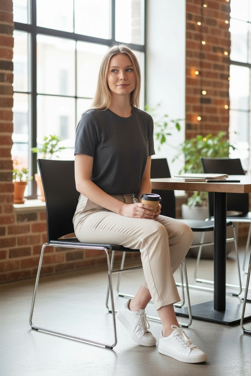 <tc>Connection</tc>: Zwarte bezoekersstoel - Gereviseerd