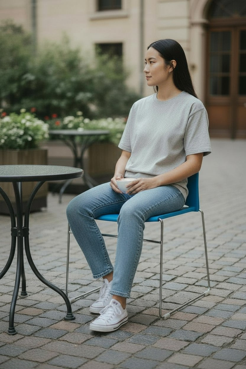 <tc>Connection</tc>: Blauwe bezoekersstoel - Gereviseerd