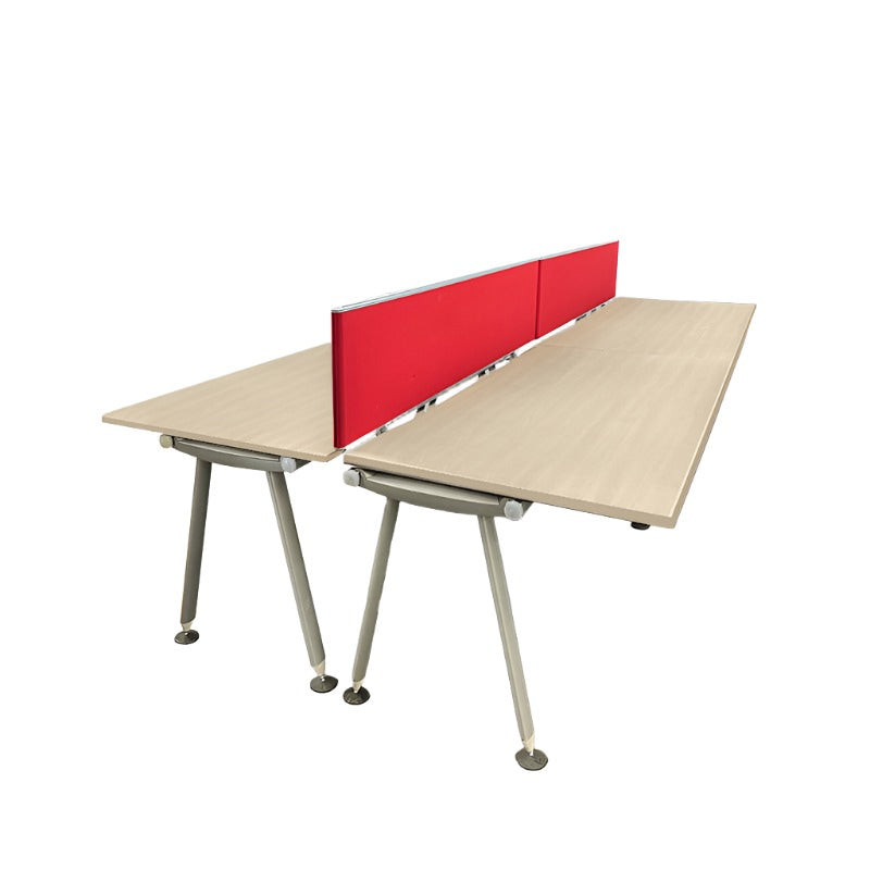 <tc>Herman Miller</tc>: <tc>Abak</tc> Ovale bank met 4 bureaus - Gerenoveerd