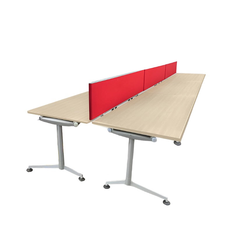 <tc>Herman Miller</tc>: <tc>Abak</tc> T-pootbank met 6 bureaus - Gerenoveerd