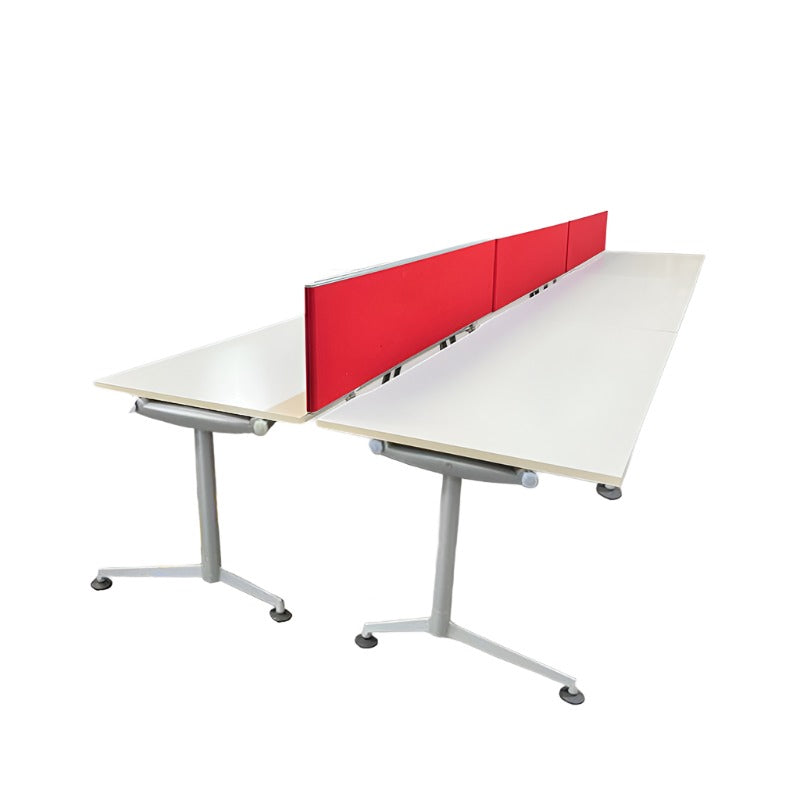 <tc>Herman Miller</tc>: <tc>Abak</tc> T-pootbank met 6 bureaus - Gerenoveerd