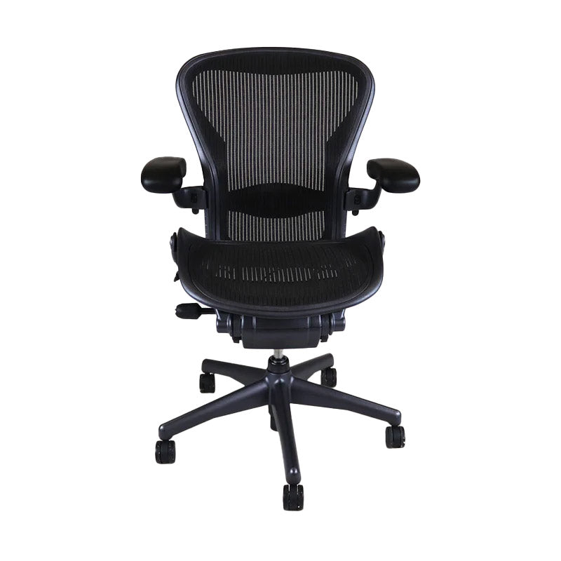 Herman Miller: Aeron - Size A - Height Adjustable Arm Back Tilt (Graphite) - Refurbished