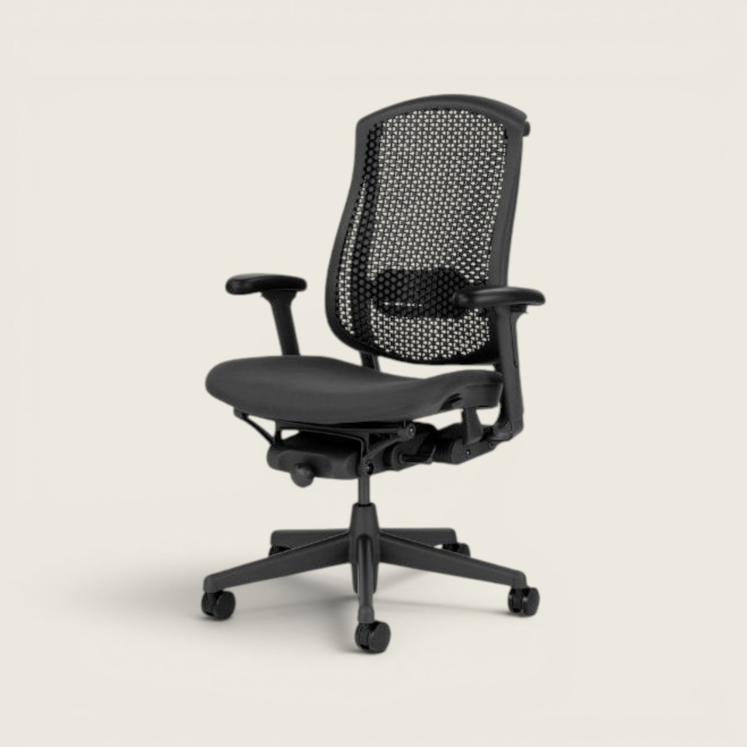 Herman Miller: Celle High-Back Mesh Chair in Black Fabric - Refurbished