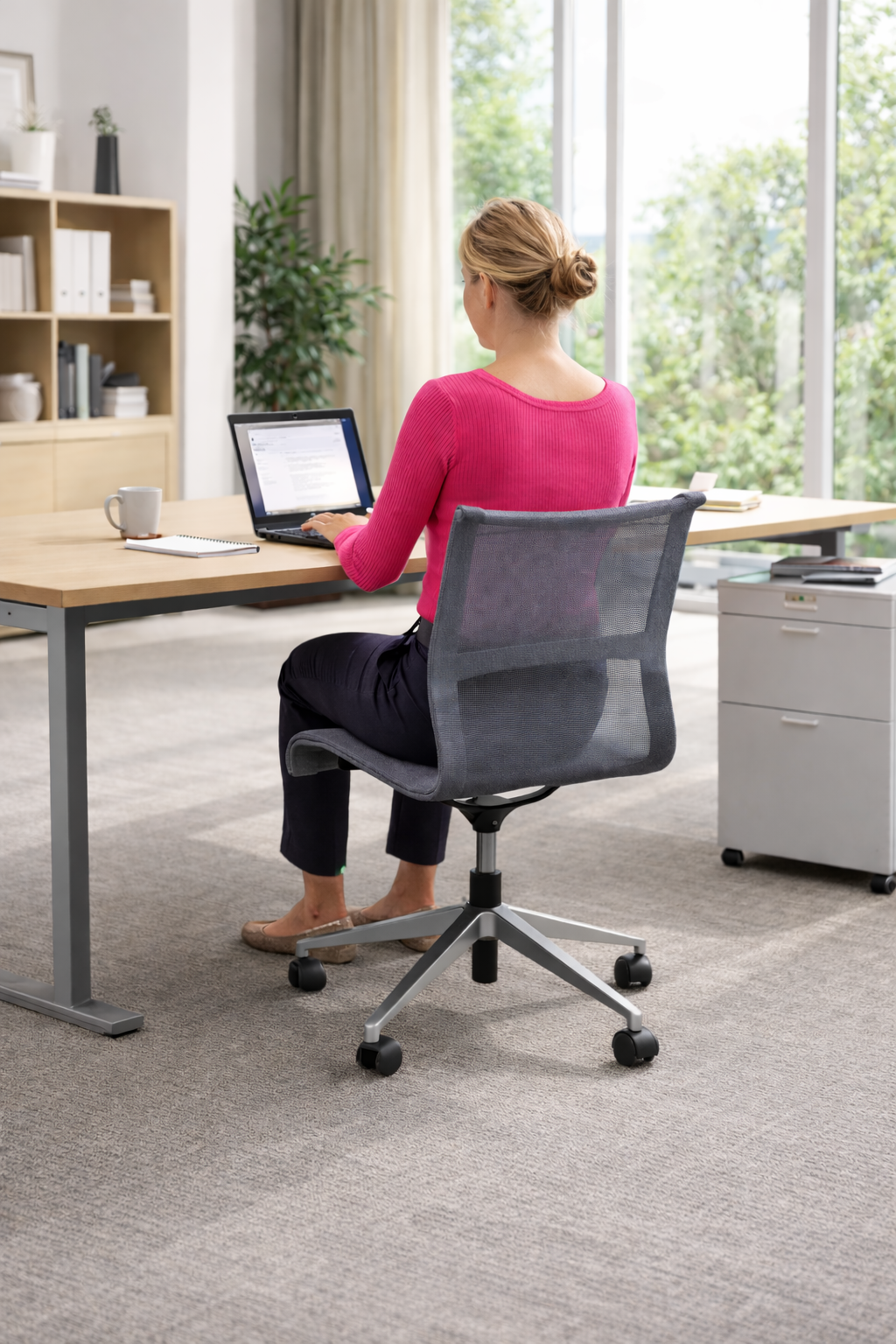 <tc>Herman Miller</tc>Grijze bureaustoel (zonder armleuningen) - Gereviseerd