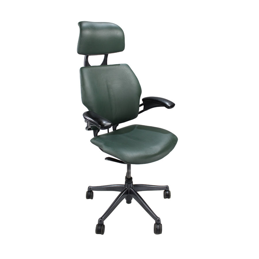 Humanscale: Freedom Headrest High Back Task Chair - Green Leather - Refurbished