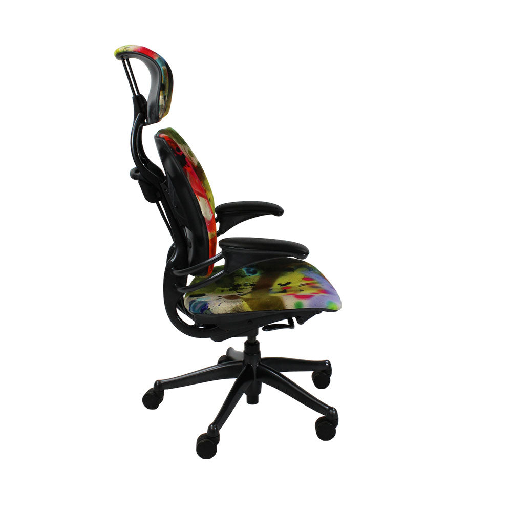 <tc>Humanscale</tc>: <tc>Freedom</tc> Hoofdsteun bureaustoel met hoge rugleuning - Graffiti - Gereviseerd