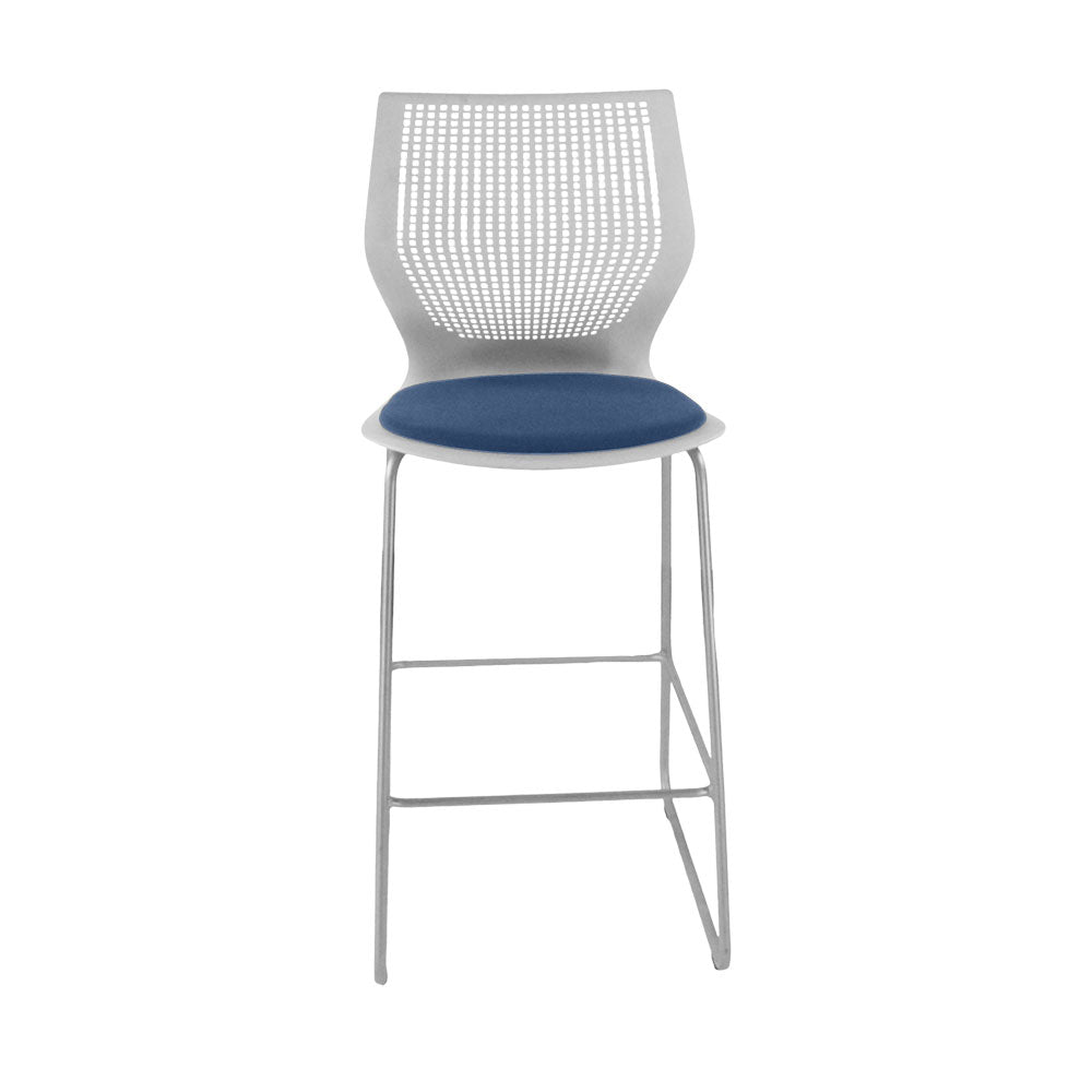 Knoll: Multigeneration Stool in Blue Fabric - Refurbished