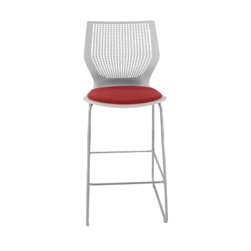 Knoll: Multigeneration Stool in Red Fabric - Refurbished