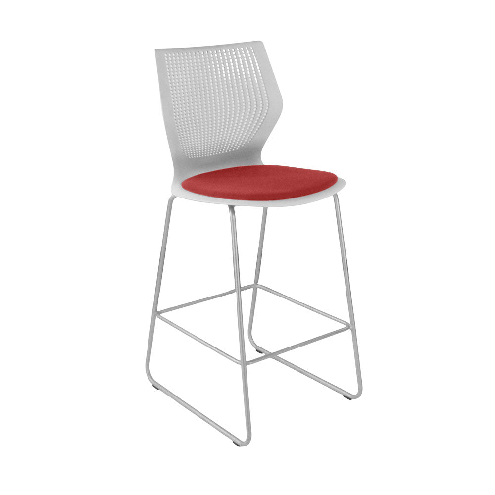 Knoll: Multigeneration Stool in Red Fabric - Refurbished