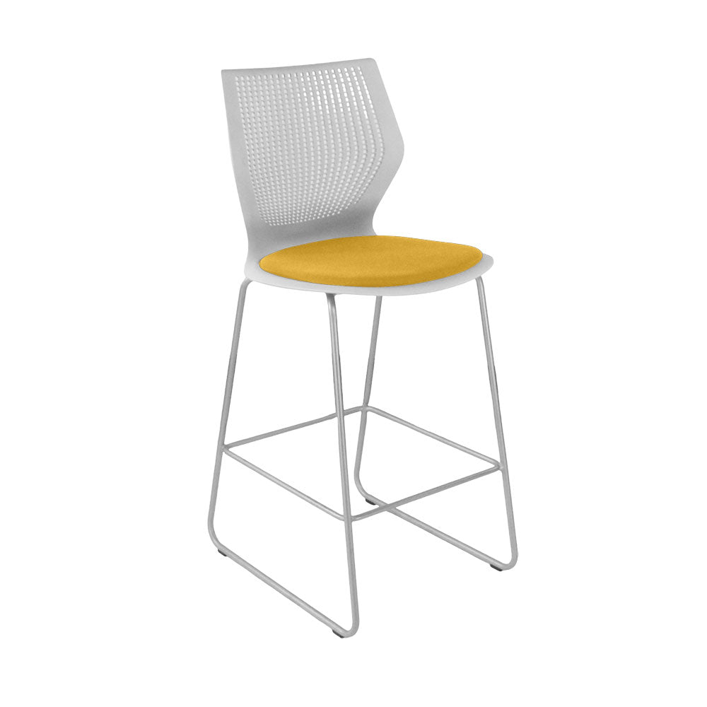 Knoll: Multigeneration Stool in Yellow Fabric - Refurbished