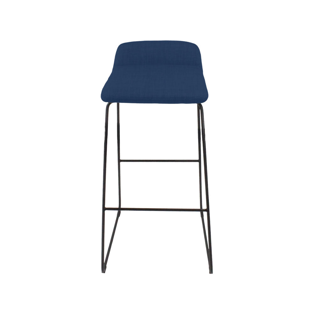 M.A.D: Lolli Bar Stool in Blue Fabric - Refurbished