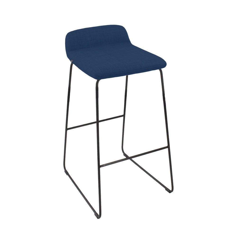 M.A.D: Lolli Bar Stool in Blue Fabric - Refurbished