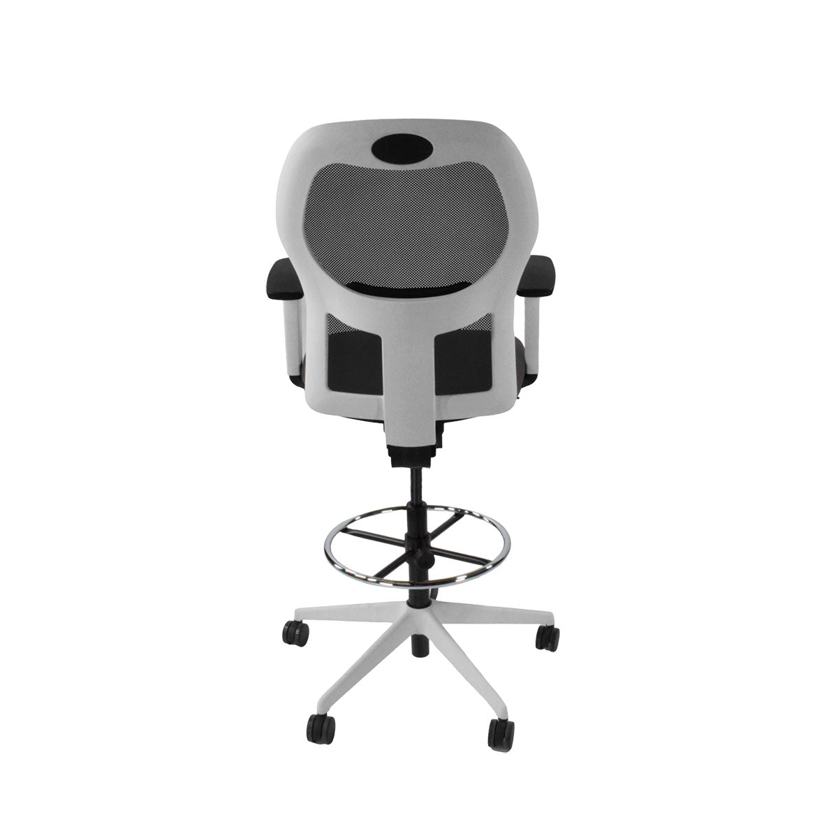 Ahrend: 160 Type Draughtsman Chair in Grey Fabric - White Base - Refurbished