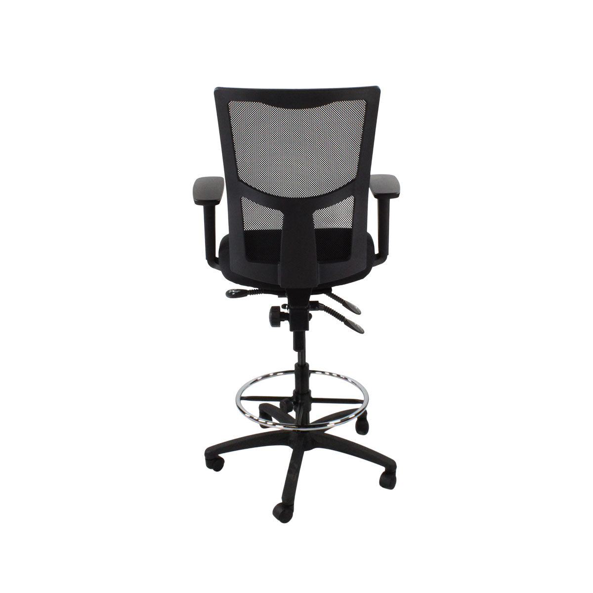 Saxen: Ergo 2 Draughtsman Chair in Black Fabric - Refurbished