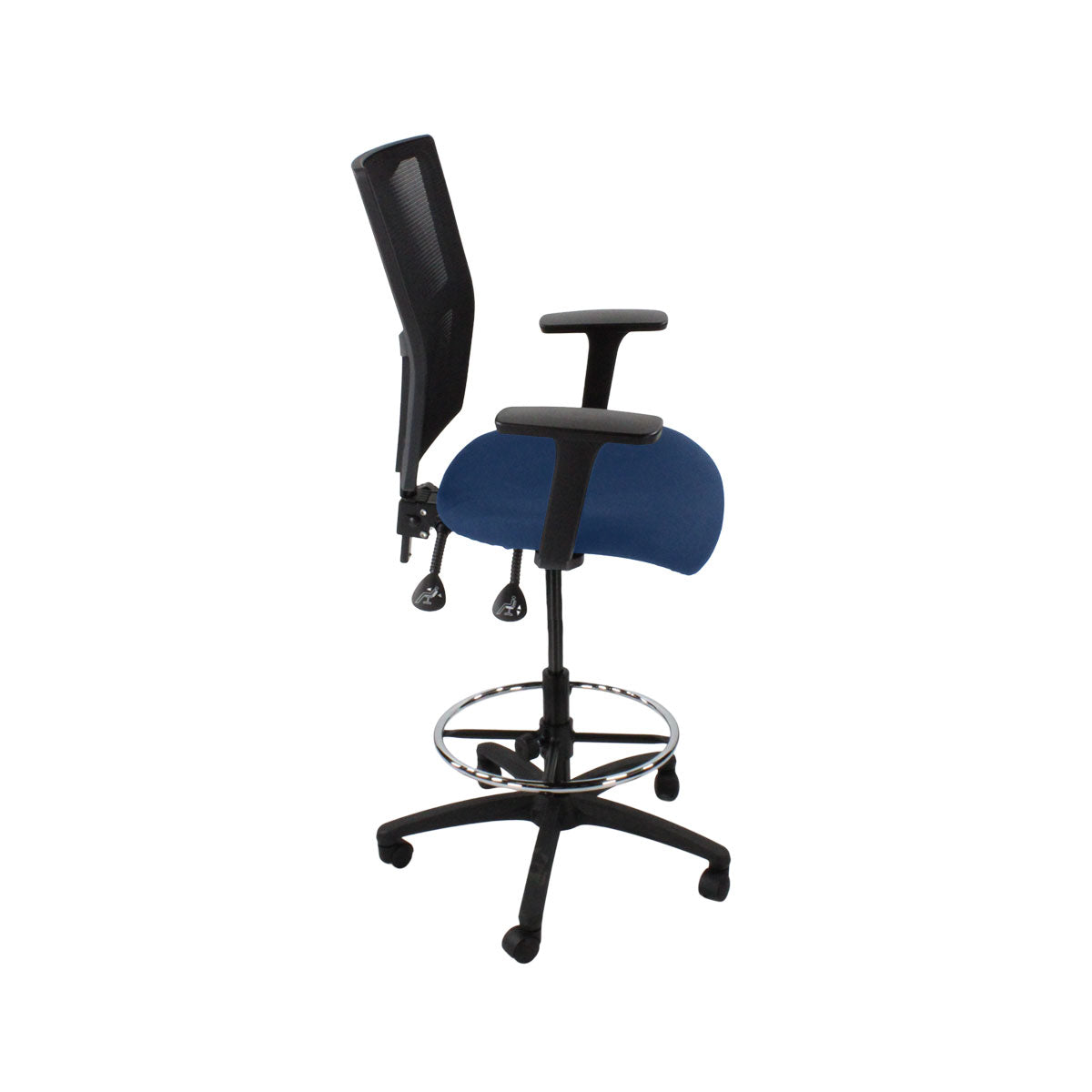 Saxen: Ergo 2 Draughtsman Chair in Blue Fabric - Refurbished
