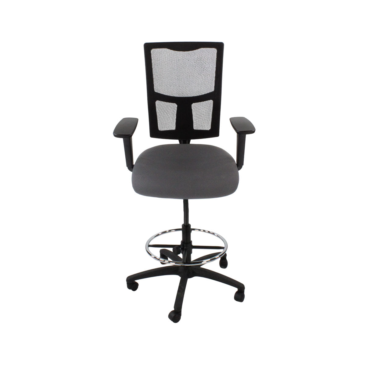 Saxen: Ergo 2 Draughtsman Chair in Grey Fabric - Refurbished