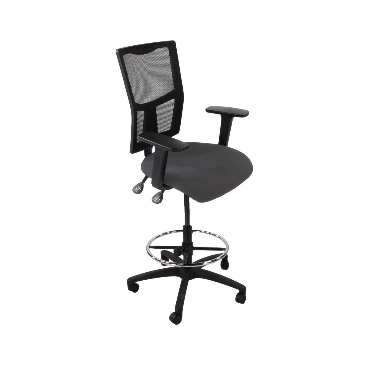 Saxen: Ergo 2 Draughtsman Chair in Grey Fabric - Refurbished