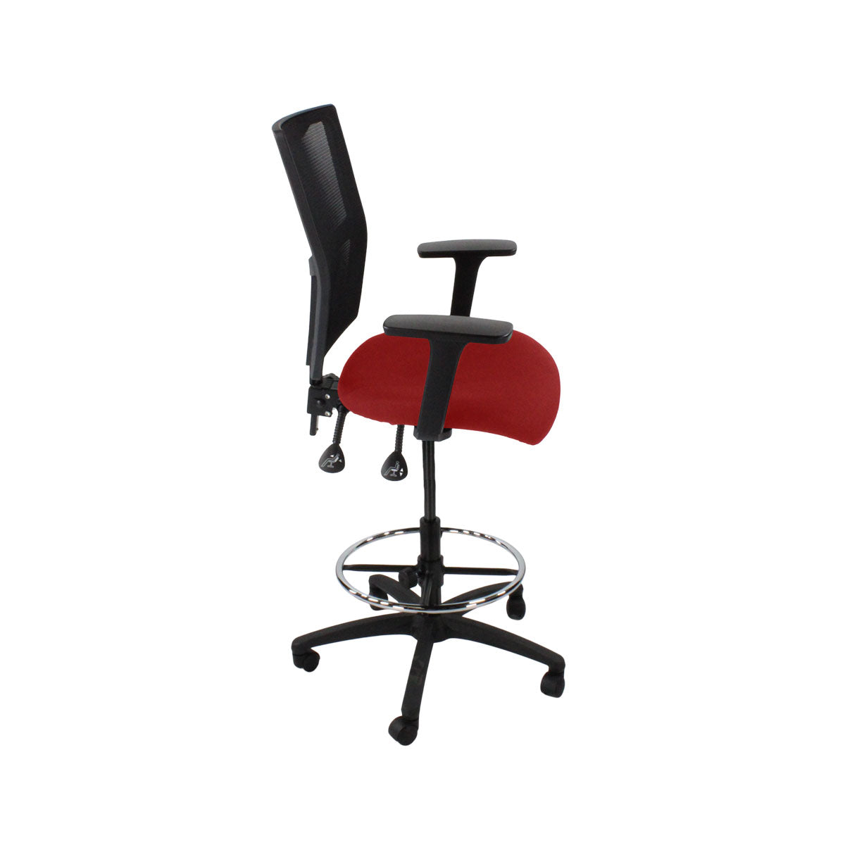 Saxen: Ergo 2 Draphsman Chair in Red Fabric - Gerenoveerd