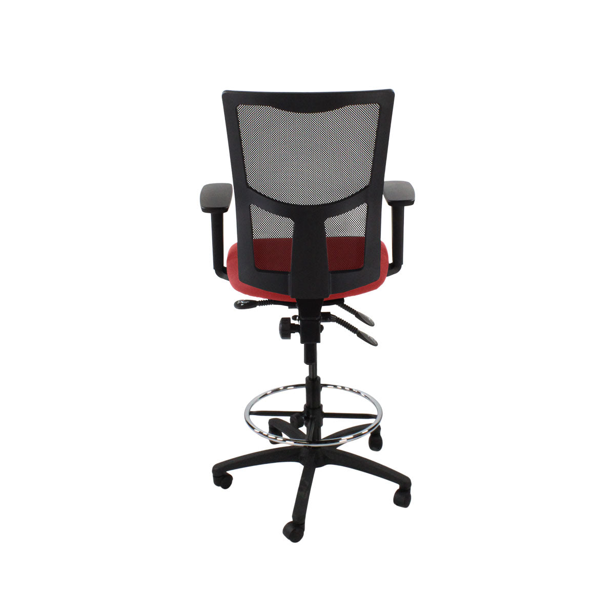 Saxen: Ergo 2 Draphsman Chair in Red Fabric - Gerenoveerd