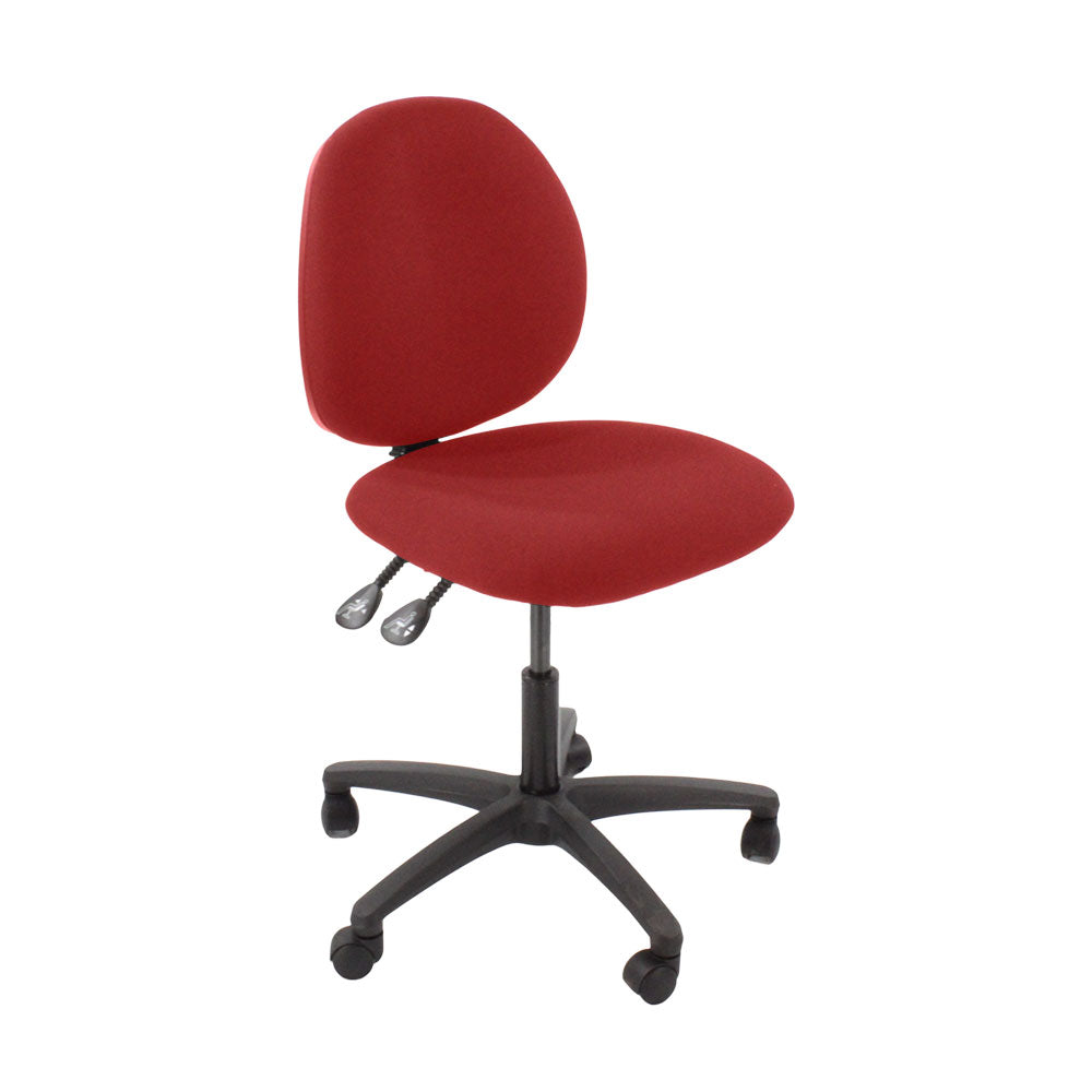 Saxen: Scoop Operator Chair in Red Fabric Without Arms - Refurbished