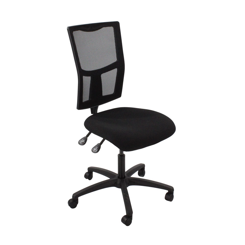 Saxen: Ergo 2 Task Chair Without Arms in Black Fabric - Refurbished