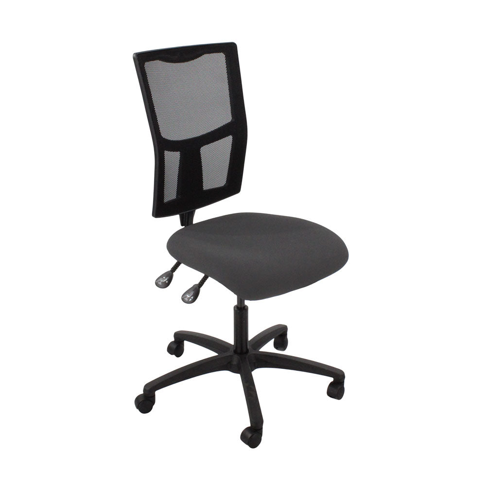 Saxen: Ergo 2 Task Chair Without Arms in Grey Fabric - Refurbished