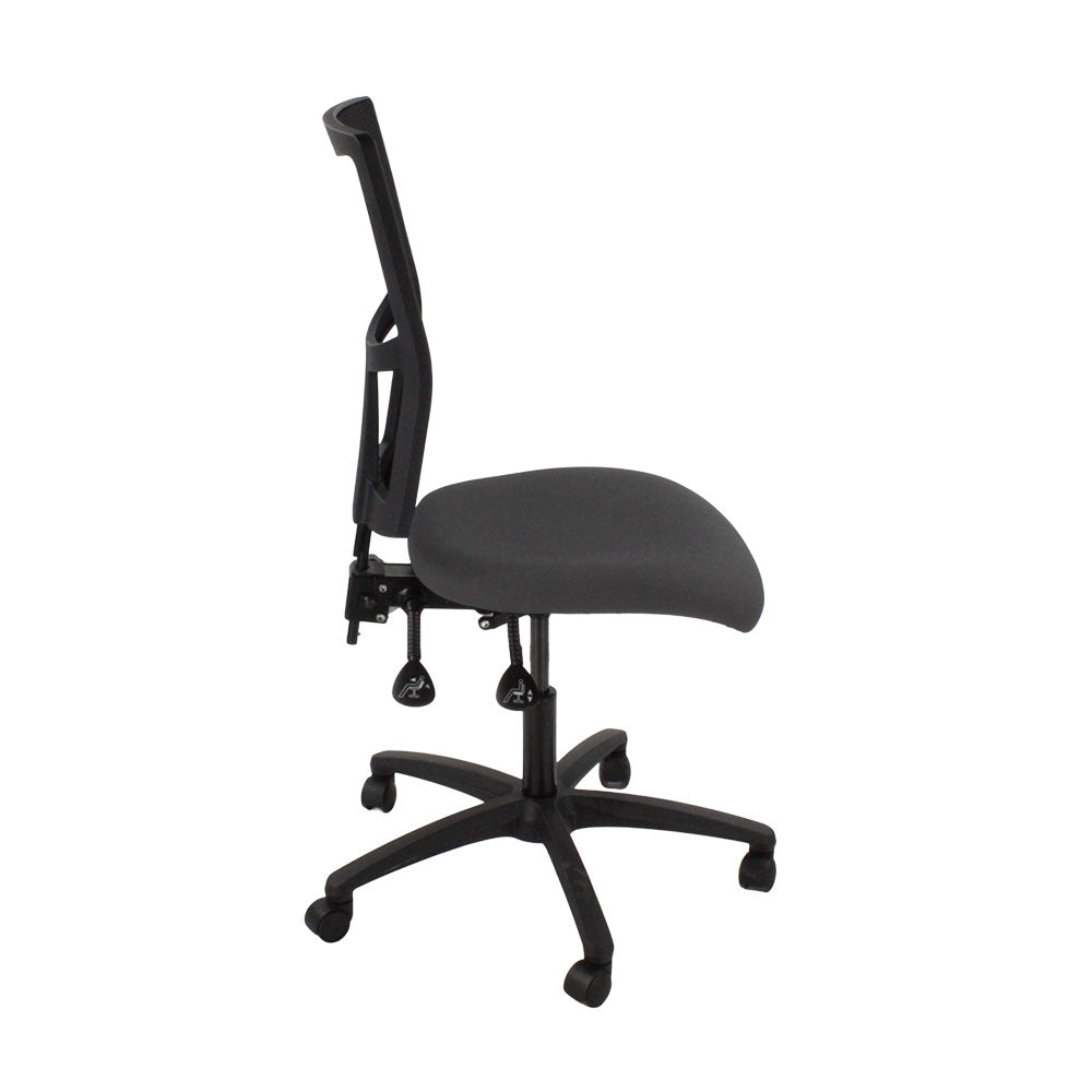 Saxen: Ergo 2 Task Chair Without Arms in Grey Fabric - Refurbished