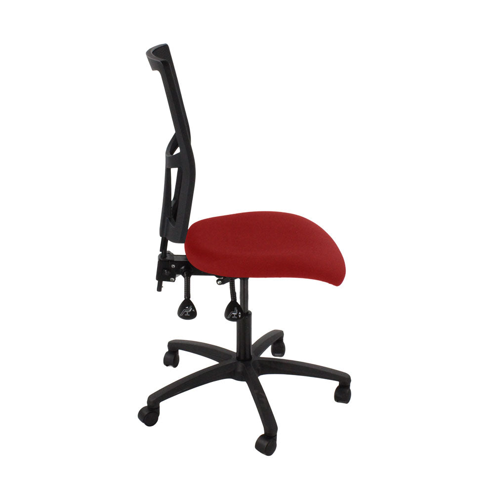 Saxen: Ergo 2 Task Chair Without Arms in Red Fabric - Refurbished