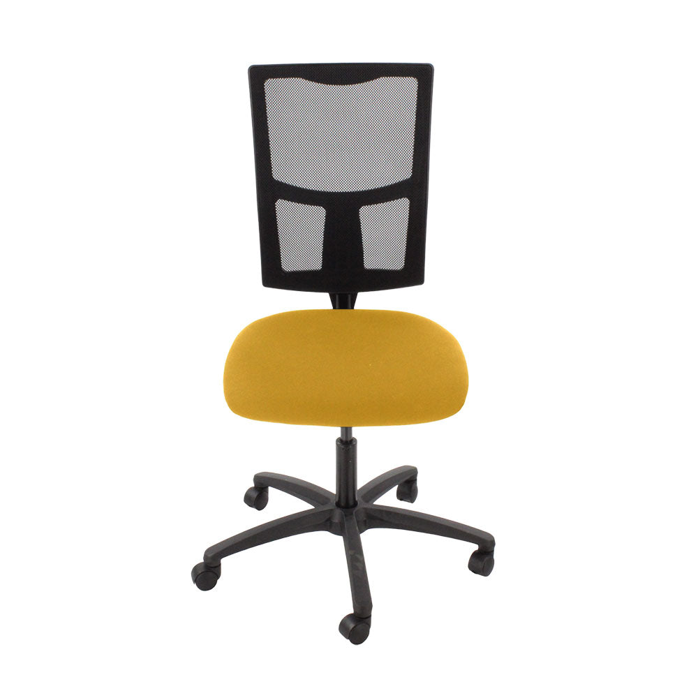 Saxen: Ergo 2 Task Chair Without Arms in Yellow Fabric - Refurbished