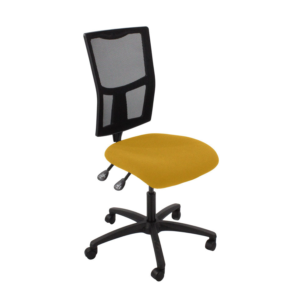 Saxen: Ergo 2 Task Chair Without Arms in Yellow Fabric - Refurbished