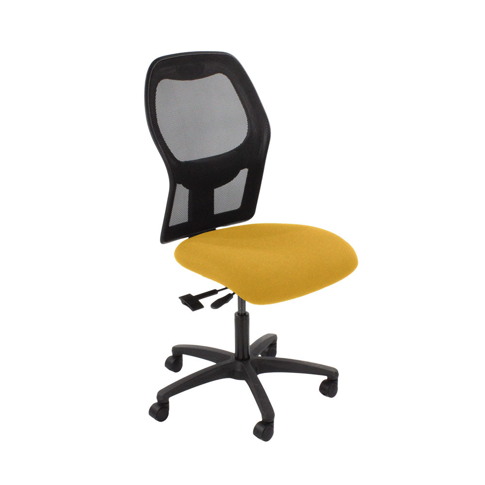 Ahrend: 160 Type Task Chair in Yellow Fabric Without Arms - Refurbished