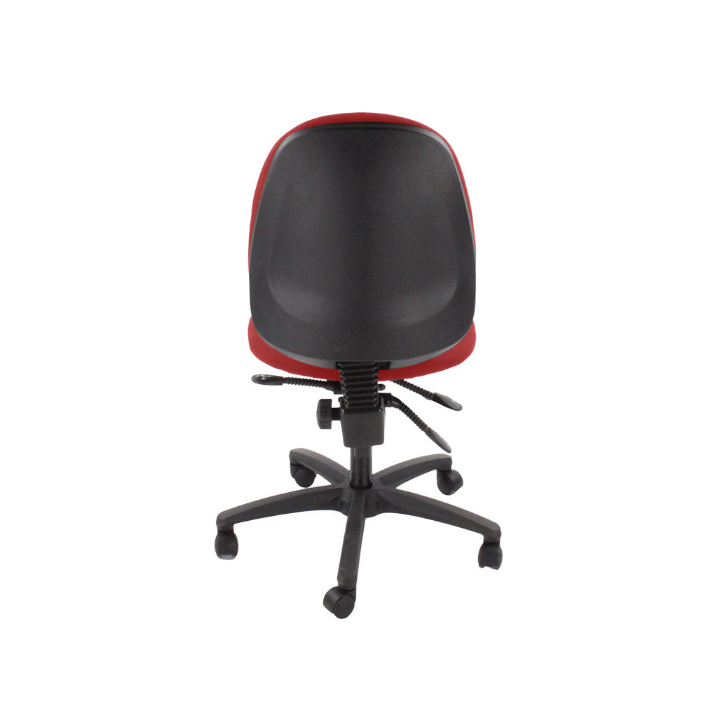 Saxen: Scoop High Operator Chair in Red Fabric Without Arms - Refurbished