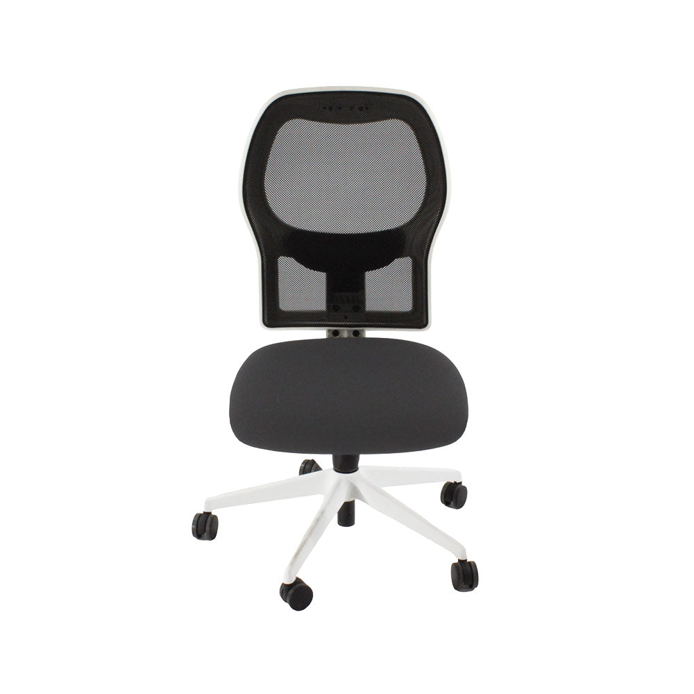 Ahrend: 160 Type Task Chair in Grey Fabric/White Frame Without Arms - Refurbished