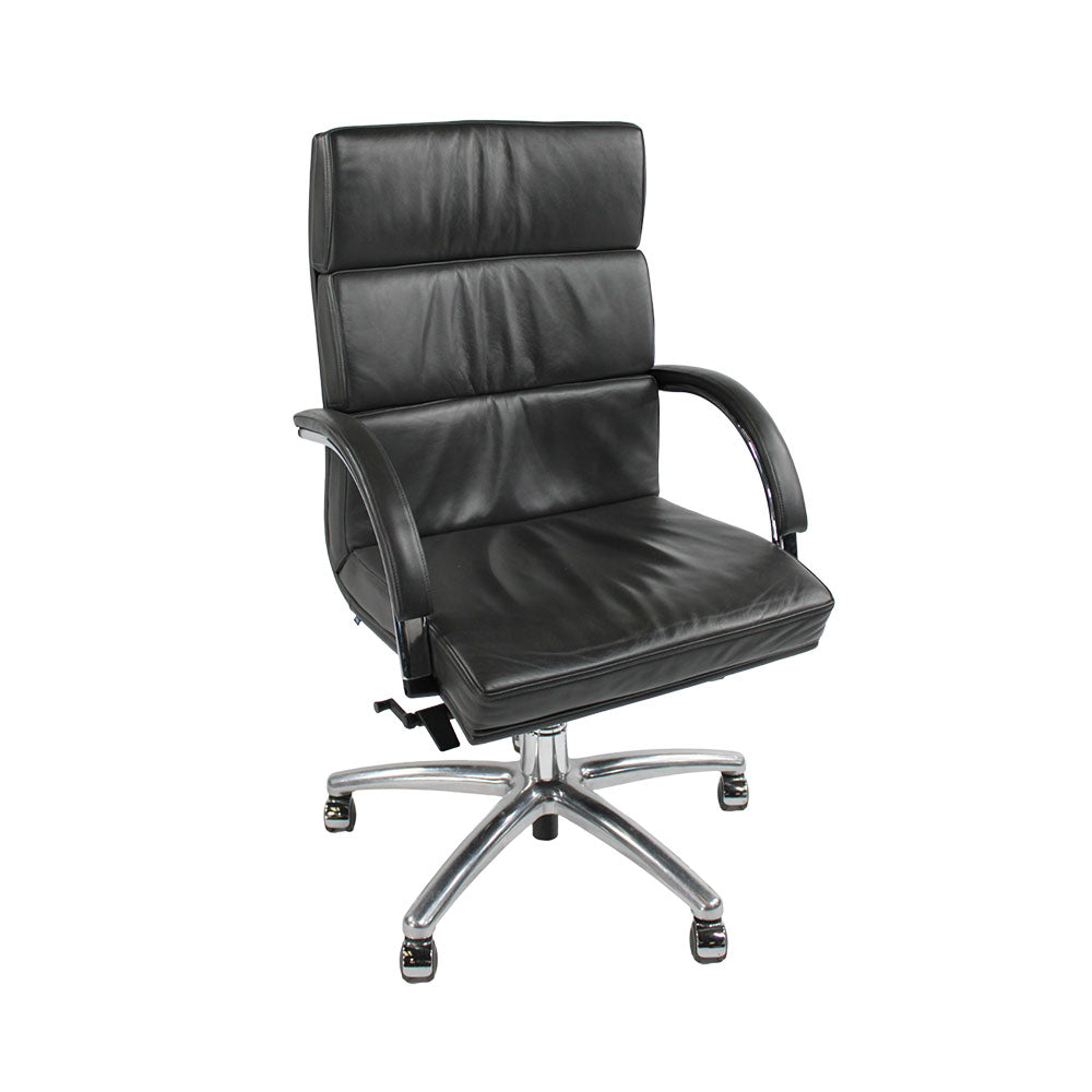 William Hands: Orion Soft Overstitch Executive Chair in Grey Leather - Refurbished