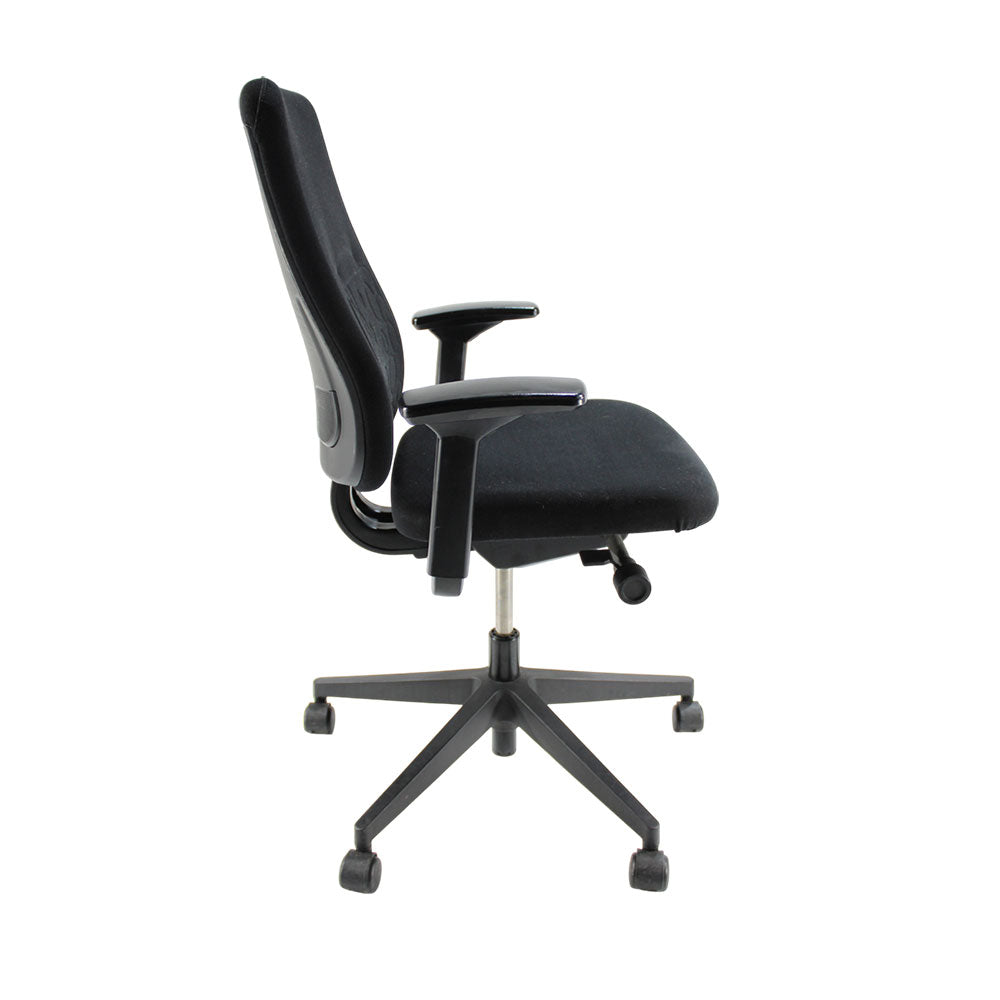 <tc>Steelcase</tc>: Reply Air Bureaustoel met Zwart Frame in Zwarte Stof - Gereviseerd