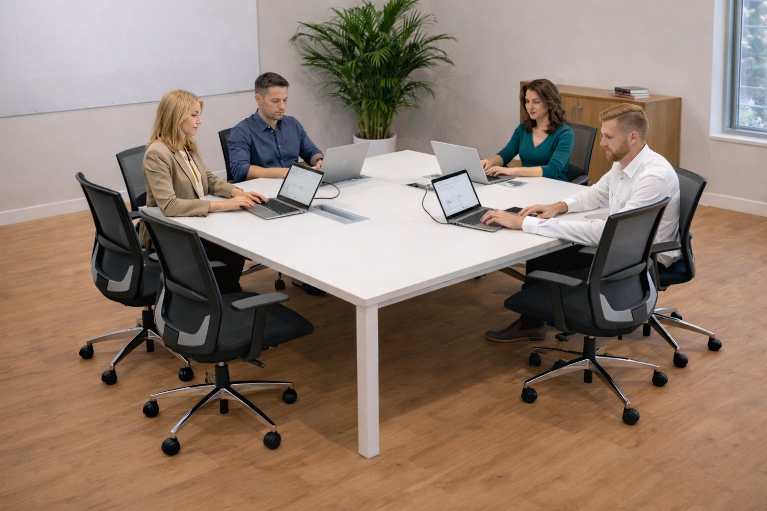 Mercol: Vergadertafel (rechthoekig, modulaire configuratie) - Gerenoveerd