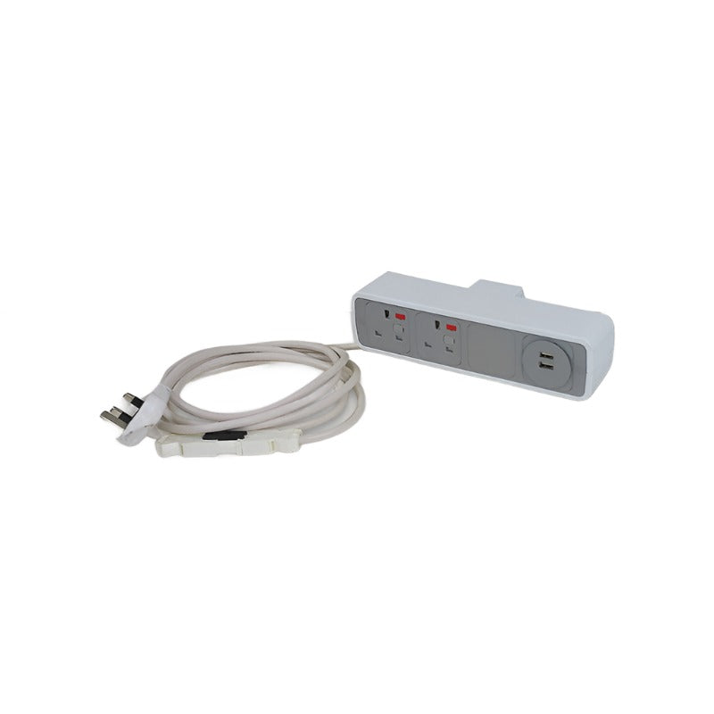 OE: Pulse Desk Power Module - 2x UK Fused Sockets & 2 TUF USB -ladingpoorten - Gerenoveerd