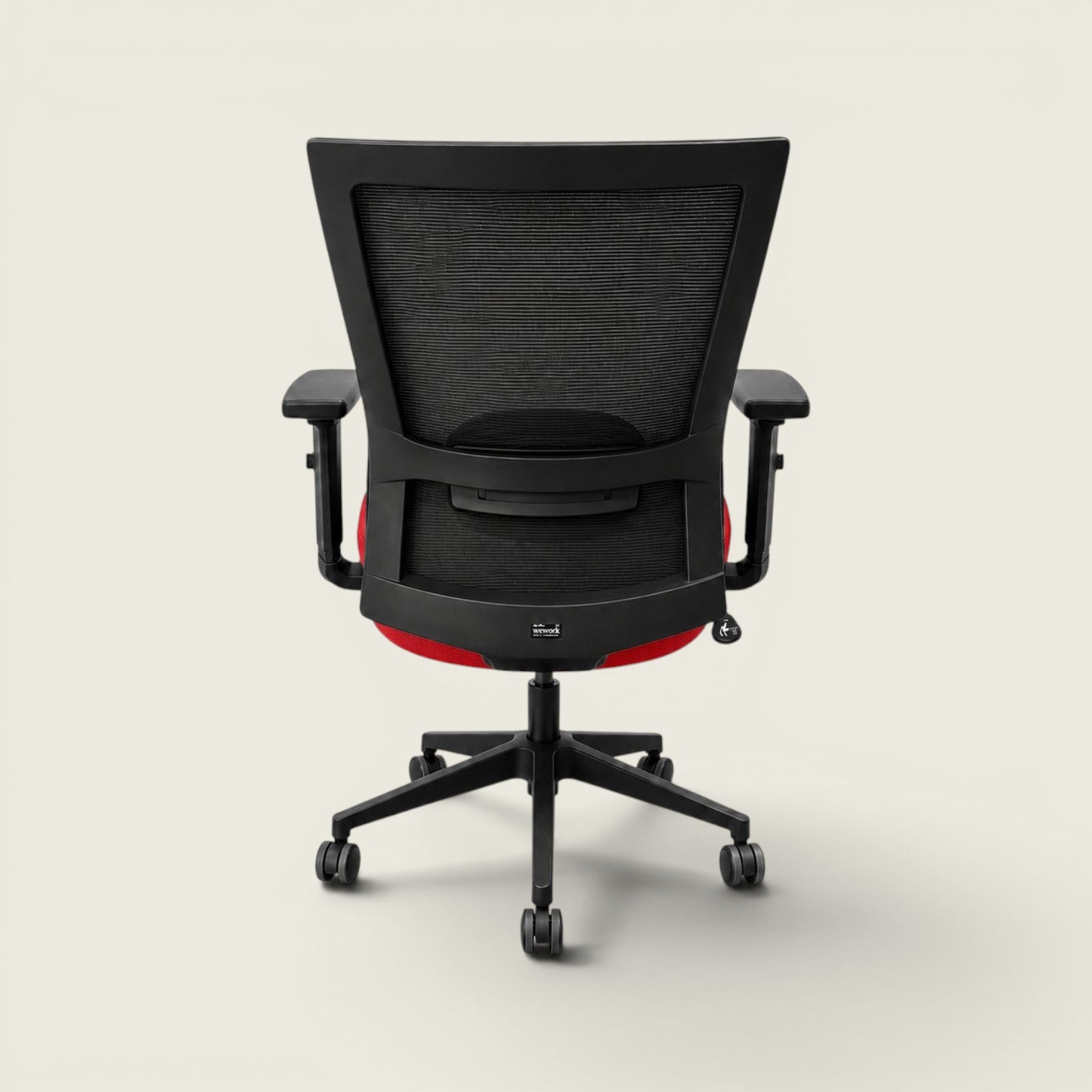Saxen: Mesh Back Task Chair in Red Fabric - Refurbished