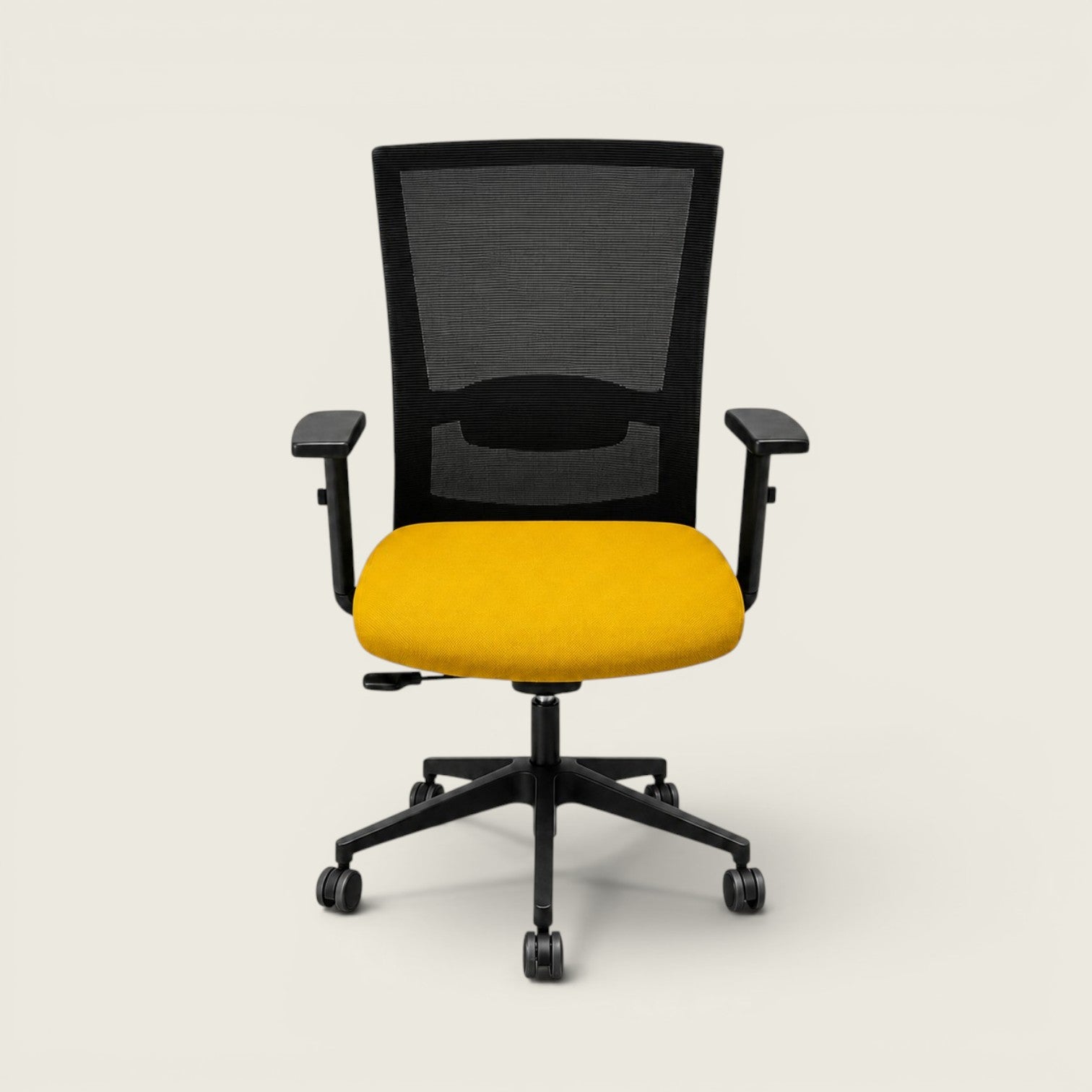 Saxen: Mesh Back Task Chair in Yellow Fabric - Refurbished