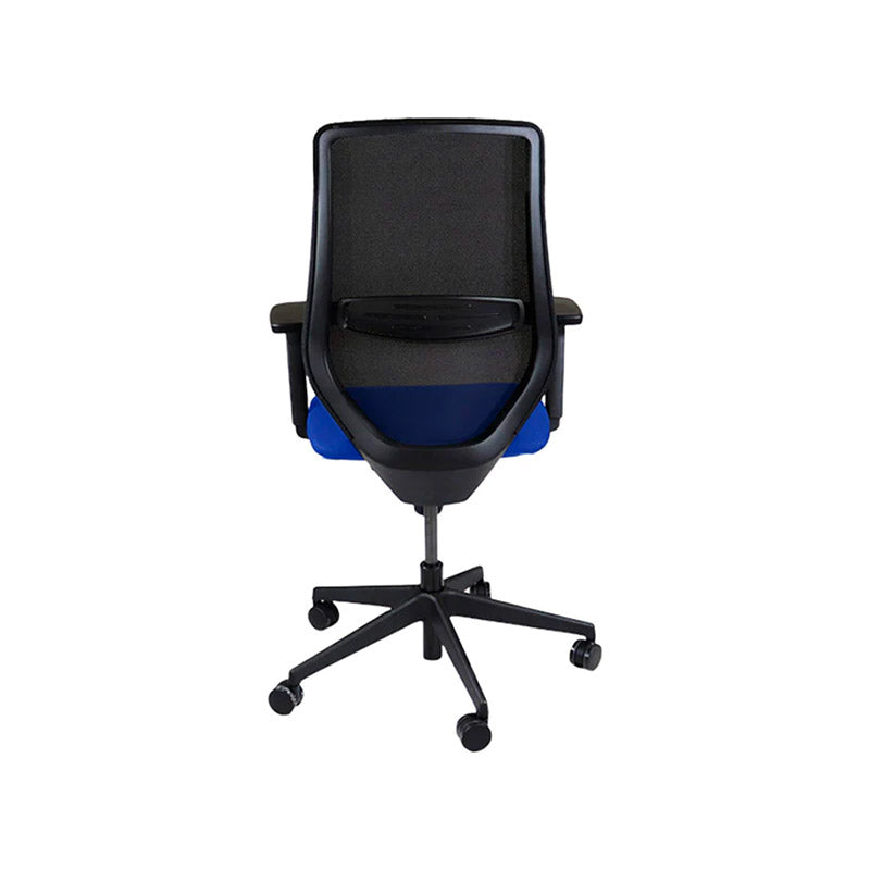 Saxen: Scudo Task Chair with Blue Fabric Seat without Headrest - Refurbished