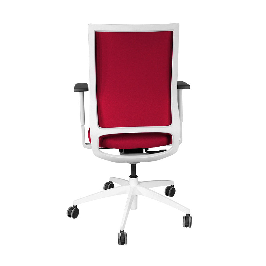 Sedus: Quarterback Office Chair with White Frame in Red Fabric - Refurbished