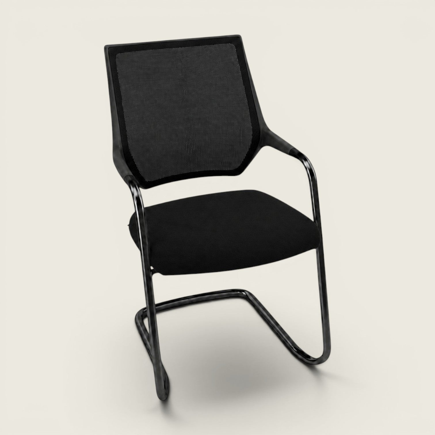 Sedus: Quarterback Cantilever Chair With a Black Mesh Back and Black Seat - Refurbished