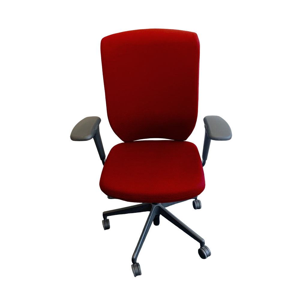 Senator: Evolve High Back Chair with Height Adjustable Arms in Red Fabric - Refurbished