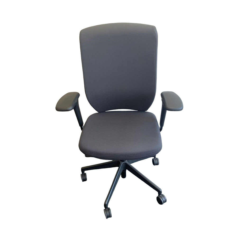 Senator: Evolve High Back Chair with Height Adjustable Arms in Grey Fabric - Refurbished