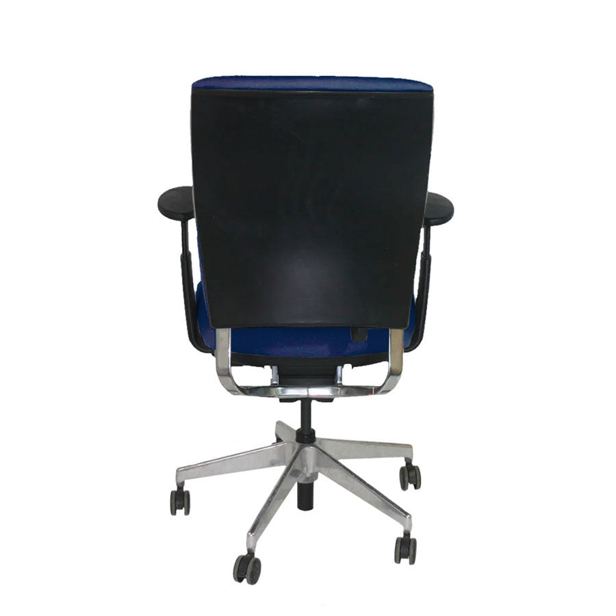 <tc>Senator</tc>: Enigma S21 bureaustoel met aluminium frame in blauwe stof - Gereviseerd