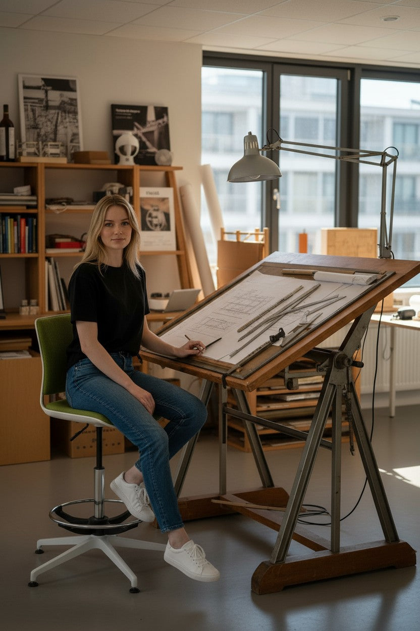 Senator: Green Draughtsman Chair - Refurbished